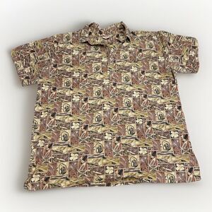 Vintage Go Barefoot Shirt Mens Hawaiian Beach Summer Luau Tiki Made In USA 2XLT